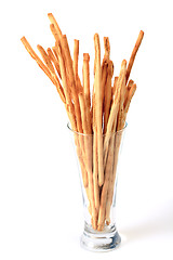 Image showing Breadsticks in glass