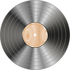 Image showing vinyl wooden record isolated on white