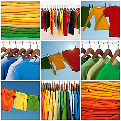 Image showing Variety of multicolored casual clothing