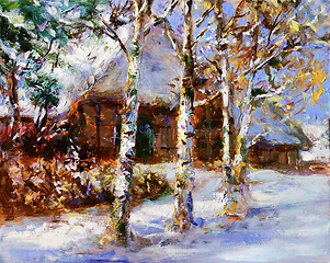 Image showing winter landscape painting