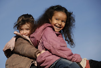 Image showing two laughing girls