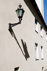 Image showing Ancient lantern on a wall