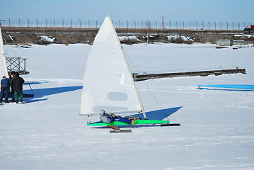 Image showing Racing Ice Boat