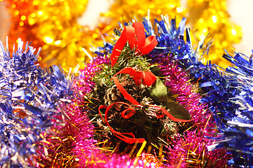 Image showing garlands and decorations for Christmas and New Year