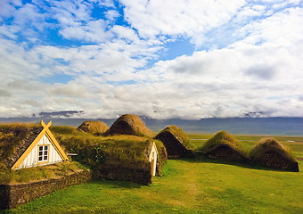 Image showing Turfed housing in Iceland