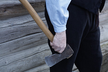 Image showing Old Man with Axe