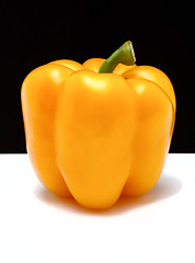 Image showing yellow paprika on black and white background