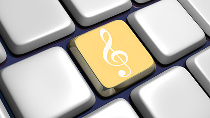 Image showing Keyboard (detail) with music key