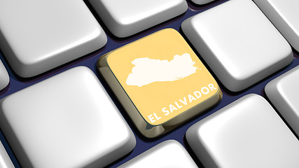 Image showing Keyboard (detail) with El Salvador key 