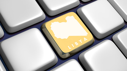 Image showing Keyboard (detail) with Libya map key