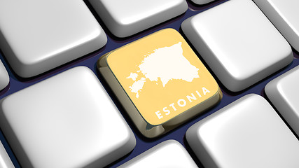 Image showing Keyboard (detail) with Estonia key 