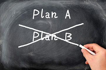 Image showing Plan A and Plan B written on a blackboard background