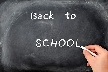 Image showing Back to school written on a blackboard