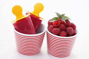 Image showing raspberry ice creams