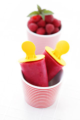 Image showing raspberry ice creams