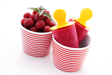 Image showing raspberry ice creams