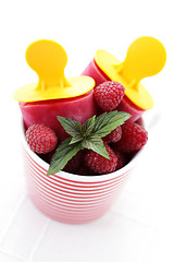 Image showing raspberry ice creams