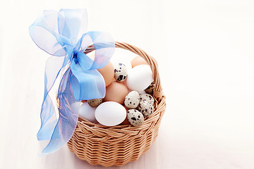 Image showing basket of eggs