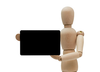 Image showing isolated mannequin holds a credit card