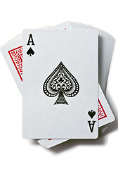 Image showing ace of spades is on deck of cards