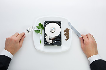 Image showing hard drive is on a plate