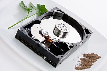 Image showing hard disk on a dish