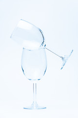 Image showing empty wine glass standing on a wineglass