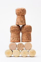 Image showing Pyramid made of bottle cork