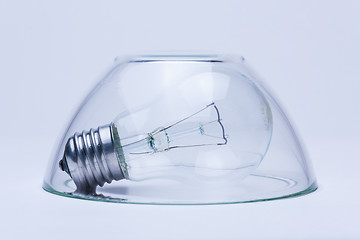 Image showing lamp is covered with a glass cup