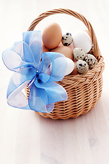 Image showing basket of eggs