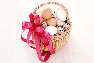 Image showing basket of eggs