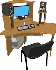 Image showing Modern personal computer on a table