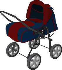 Image showing Blue pram