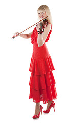 Image showing Image a girl playing the violin