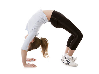 Image showing Girl engaged in gymnastics