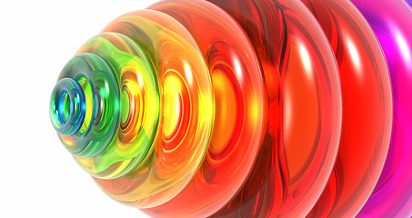 Image showing 3d background with glass rings