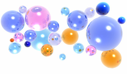 Image showing 3d glass balls or spheres