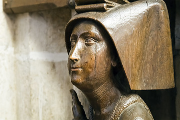 Image showing wooden female face