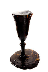 Image showing Chocolate covered wine glass