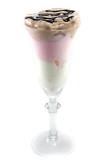 Image showing Icecream in a wine glass with chocolate on top