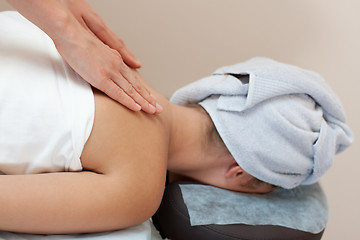 Image showing young woman in a spa salon