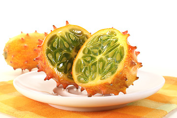 Image showing Kiwano on a plate