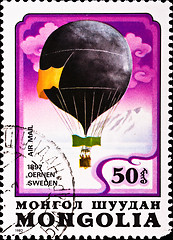 Image showing postage stamp shows air balloon Oernen Sweden