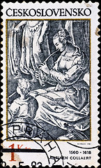 Image showing postage stamp shows engraving of Adriaen Collaert