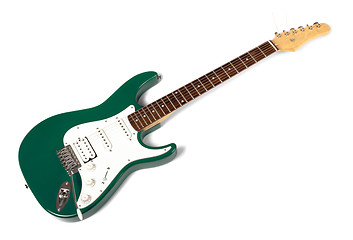 Image showing green electric guitar