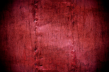 Image showing metal painted crimson wall texture