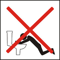 Image showing Incorrect ways of using the public toilets