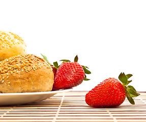 Image showing buns and strawberry