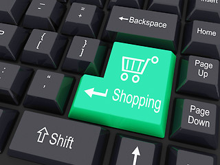 Image showing keyboard buttons with shopping cart sign