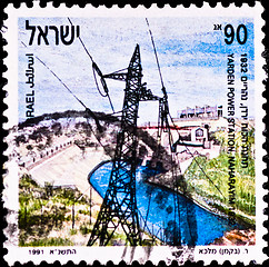 Image showing postage stamp shows Yarden Power Station in Israel